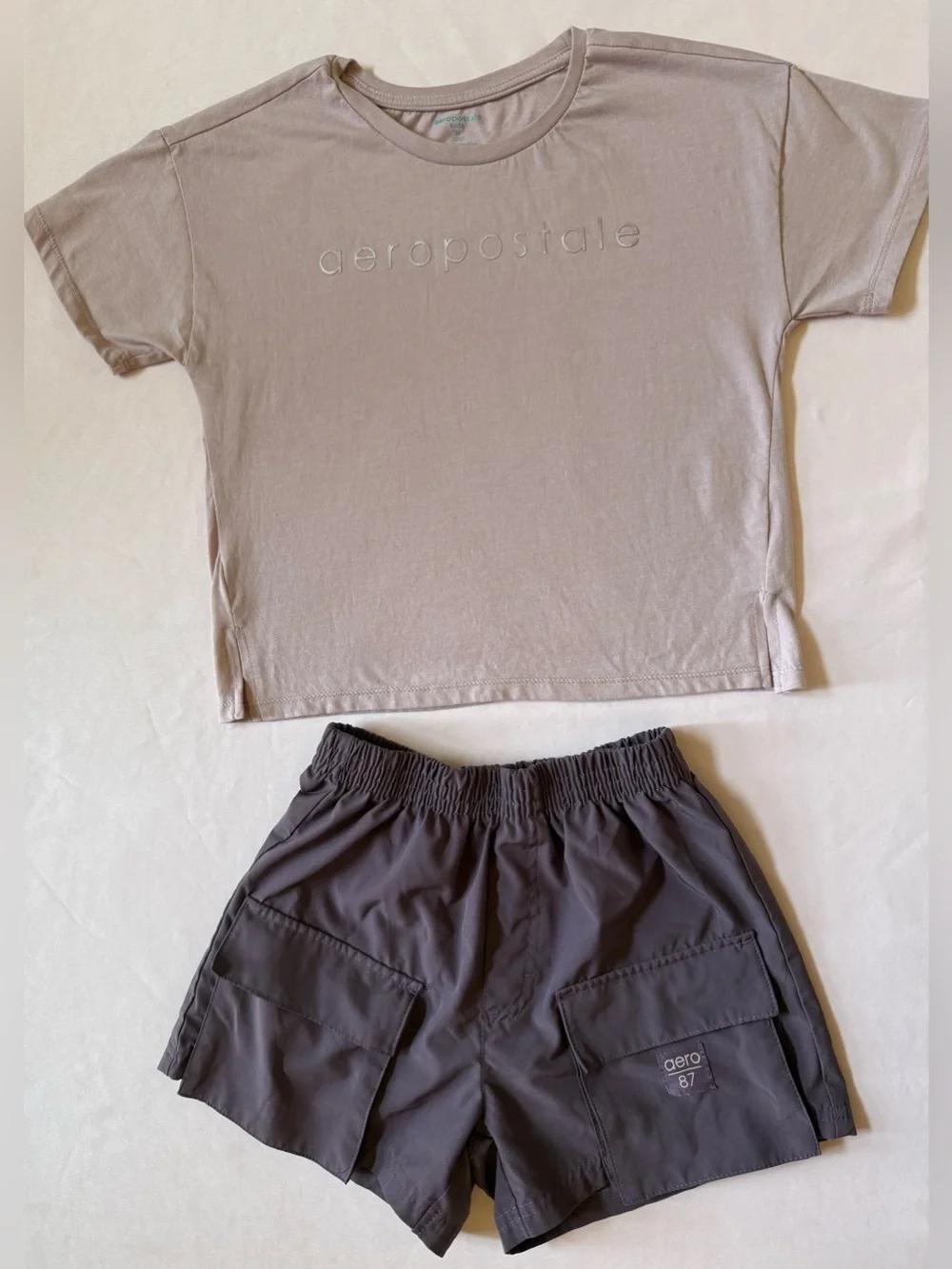Aeropostale Kid’s Purple Tee & Cargo Shorts Set 10/12